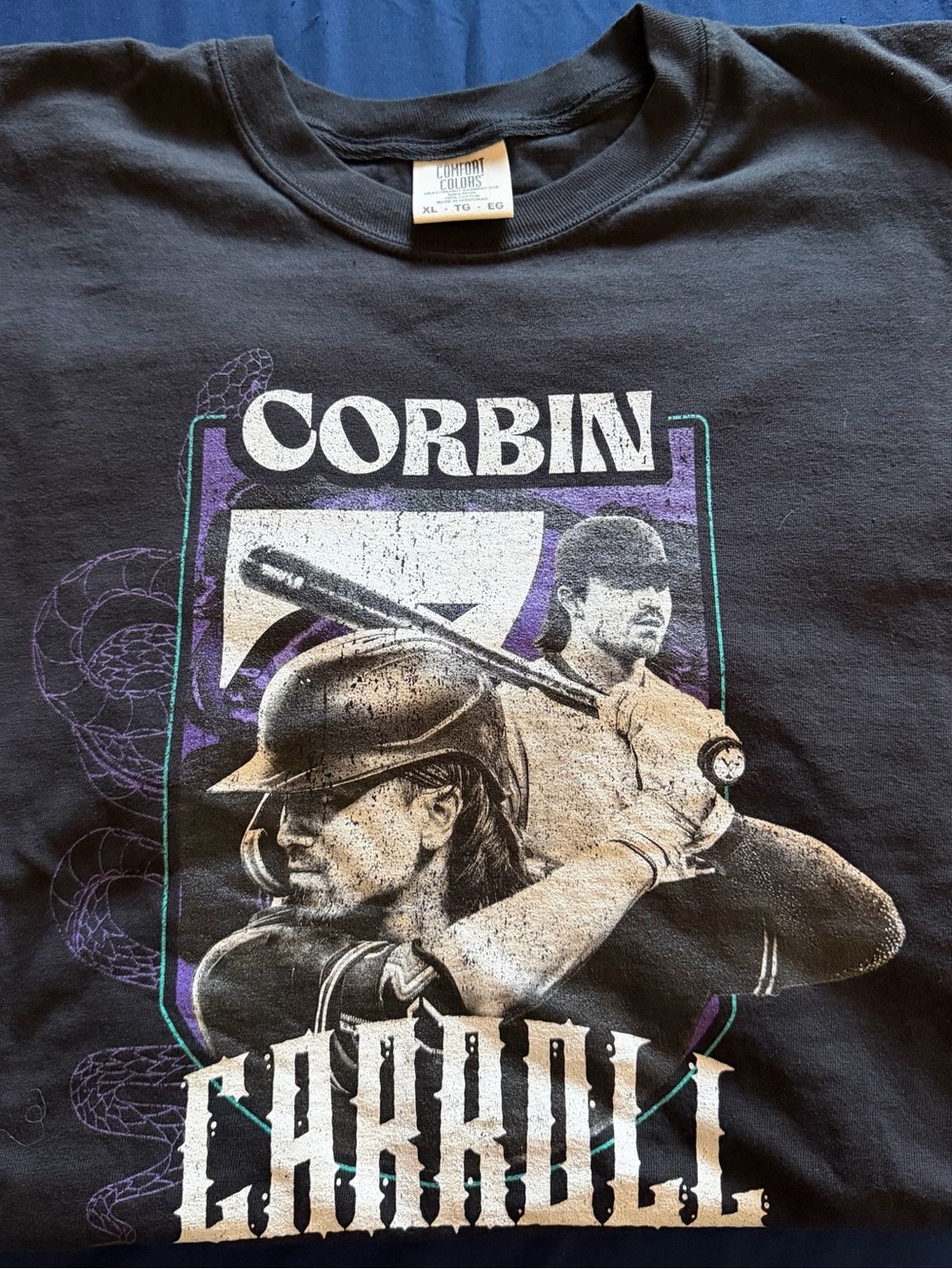 Corbin Carroll Jomboy Media Black Graphic Baseball Tee Xl